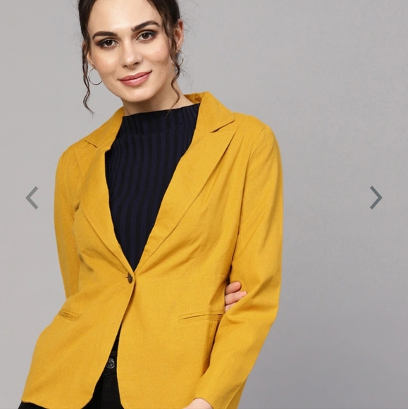 sassafras Jackets & Blazers - ❌❌sold❌❌Yellow single breasted blazer